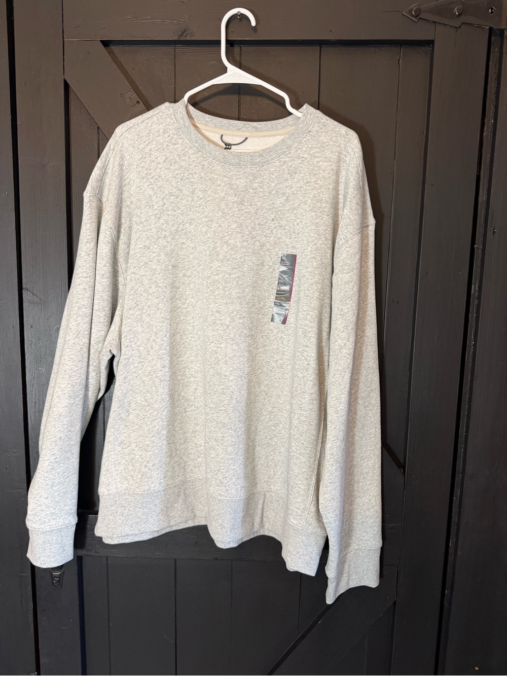 all in motion Light Heather Gray Crewneck with Subtle Chest Stripe